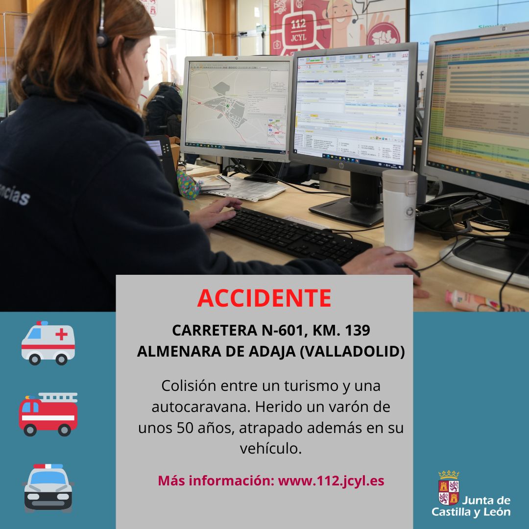 Accidente en la carretera CL-615 en Becerril de Campos, Palencia